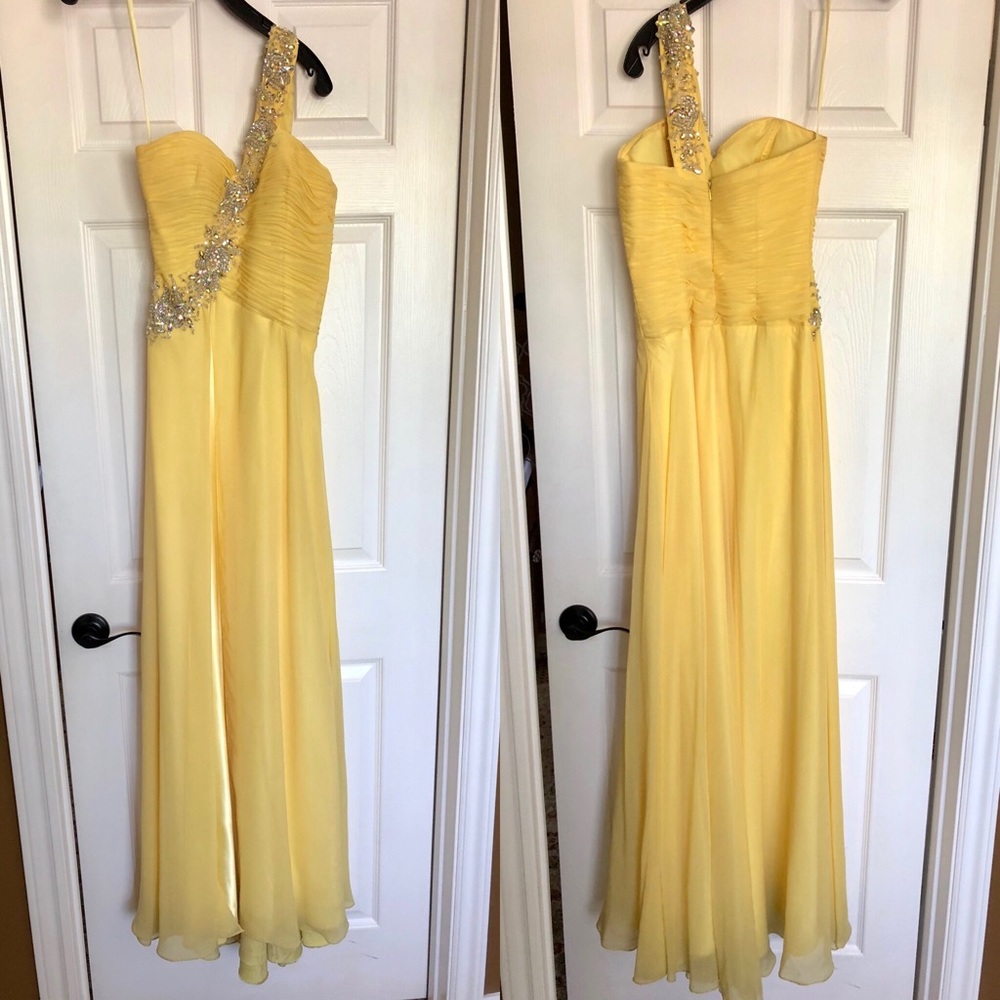 Yellow Beaded Prom Gown